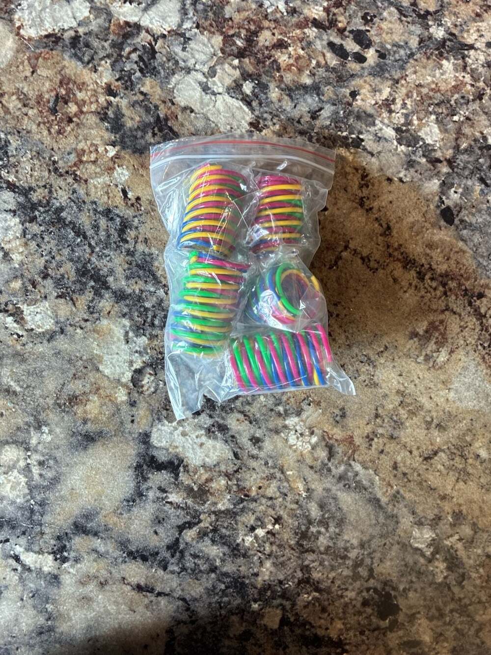 Colorful Plastic Spiral Coil Spring Cat Toy Set